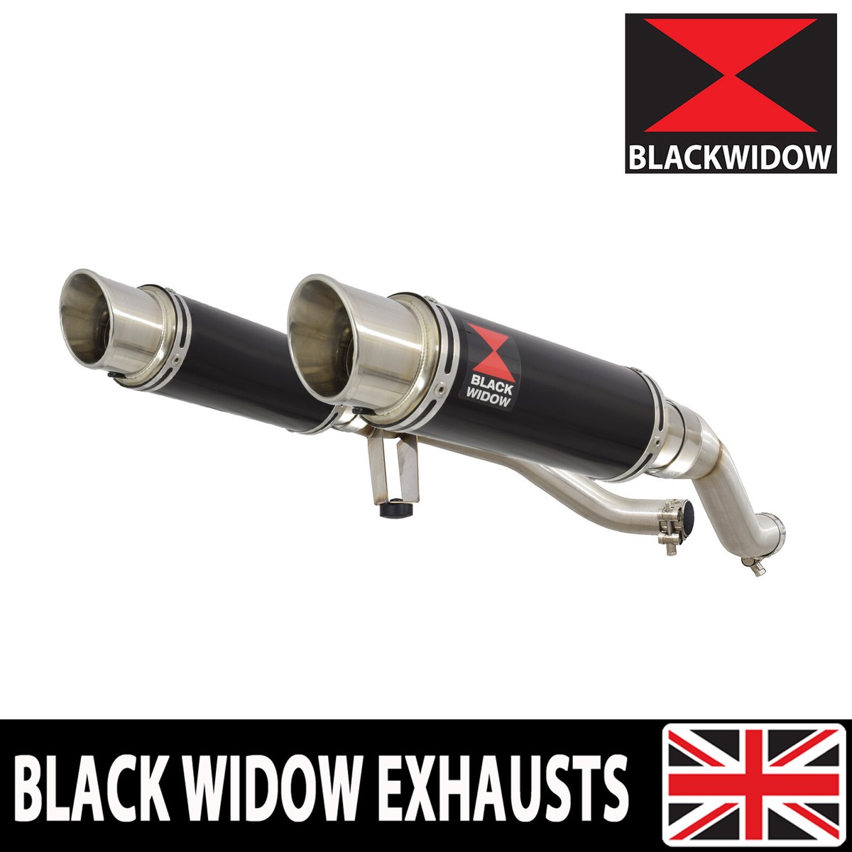 GW 250 Inazuma 2012-2017 Twin Exhaust Silencer Kit 230mm GP Round