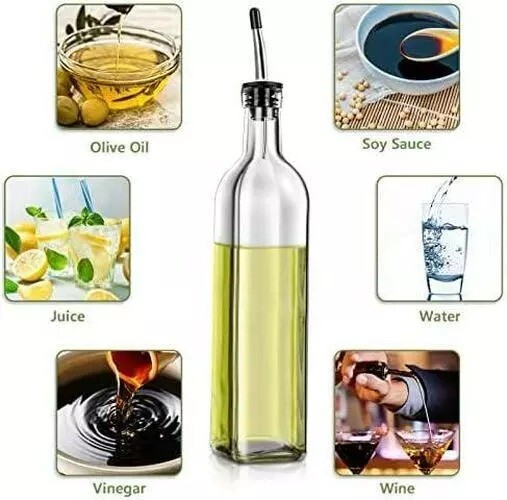 Olive Oil Dispenser Bottle, 2 Pcs Glass Olive Oil Dispenser And Vinegar Set With