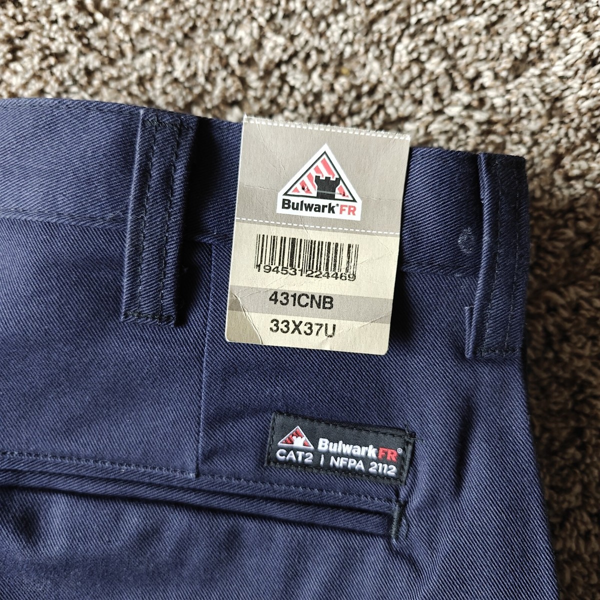 NEW 33x33 Bulwark Men's Navy Midweight Excel FR Flame resistant