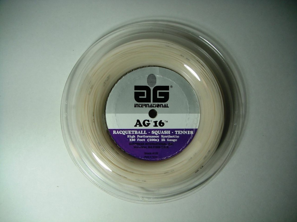 AG 16 Synthetic Gut Tennis String Reel-16-White | eBay