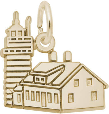 Gold-Plated Sterling Silver West Quoddy Head, ME Ligthhouse Charm by Rembrandt