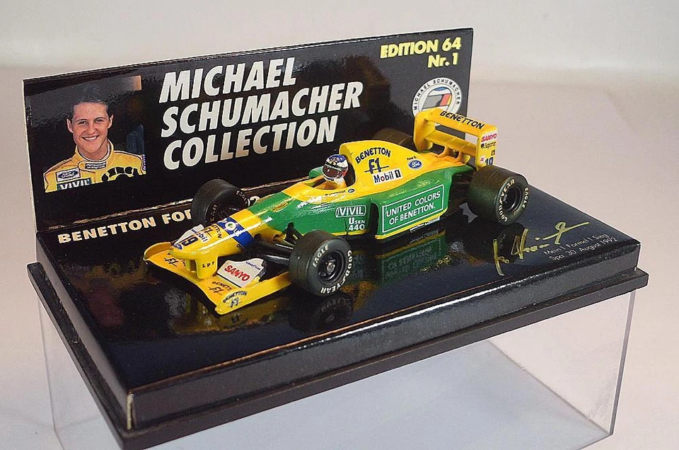 Minichamps 1/64 Benetton Ford B 192 Michael Schumacher in Plexi Box #5408 - Bild 1 von 1