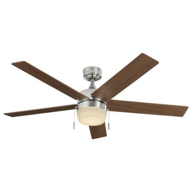 Harbor Breeze Newbern 52 In Brushed Nickel Indoor Ceiling Fan With Light Kit For Sale Online Ebay