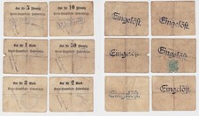 5 Pfennig - 3 Mark Banknote Notgeld Kreis Hauptkasse Hohensalza 1914 (136559)