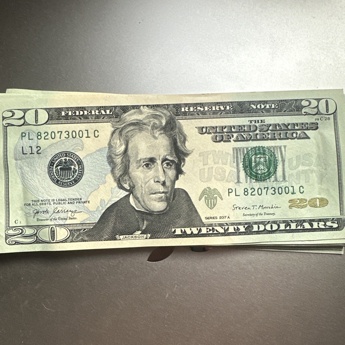 New Uncirculated TWENTY Dollar Bills Series 2017A $20 Sequential
