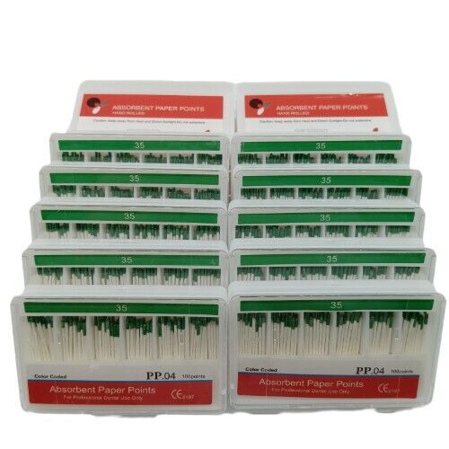 10 Packs Dental Endodontics Absorbent Paper Point Taper 0.04 35# 100pcs/pack - Picture 1 of 10