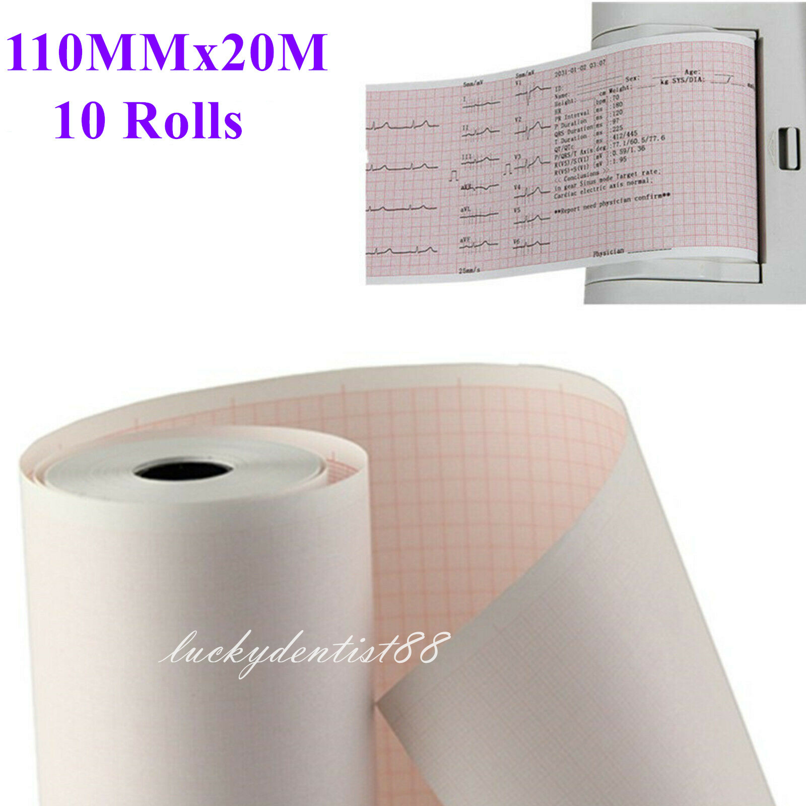 10X FDA Thermal Printer paper for 6Channel ECG EKG Electrocardiograph