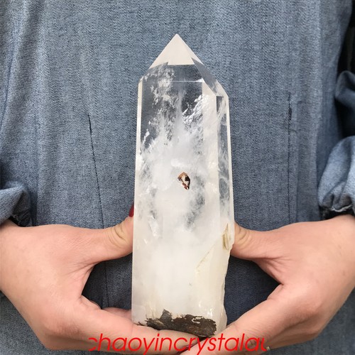 2.24LB Natural clear quartz obelisk quartz crystal point reiki healing XA995 - Bild 5 von 12