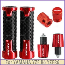 Red - For YAMAHA YZF R6 YZFR6 Motorcycle Handlebar Grips Bar End Cap Tire Valve