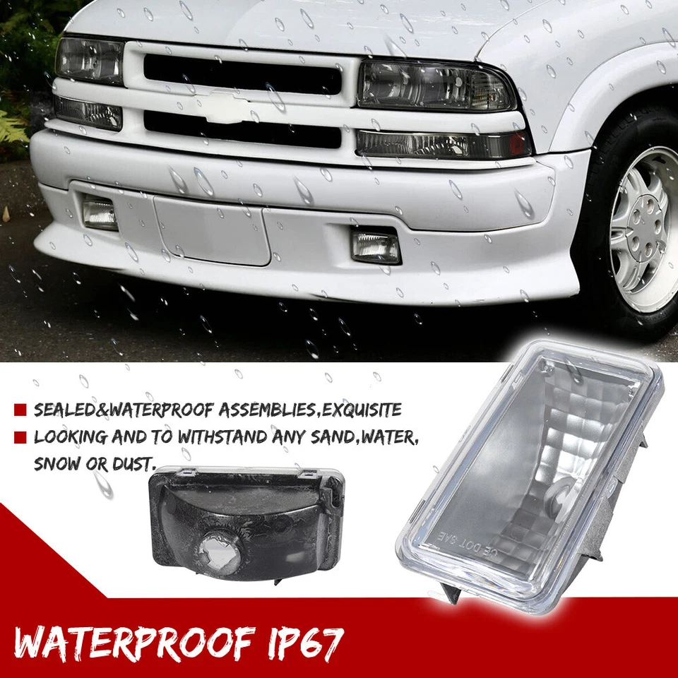 PAR DE LUCES ANTINIEBLA PARACHOQUES TRANSPARENTE REPUESTO PARA CHEVY S10 1998-04 PICKUP BLAZER Foto 4 de 4