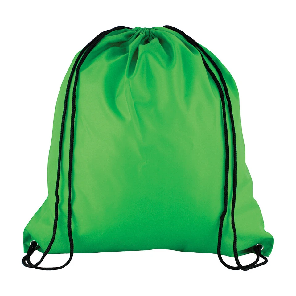 EBUYGB 10 grüne Nylon Kordelzug Rucksäcke Rucksack Beutel ideal zum Bedrucken