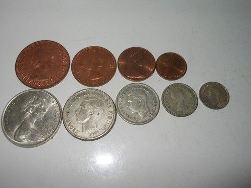 1966 Australia 50 cent Florin shilling sixpence threepence 1d lot Silver coins - Picture 5 of 6