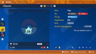 Shiny Yuyu 6IV | LVL 100 | Nat Dex | Pokemon Karmesin & Purpur [Englisch]