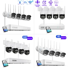 ZOSI Wireless WiFi-6 CCTV Security Camera System Outdoor PTZ Color Night Vision