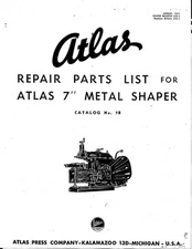 1953 Atlas 7B  7" Metal Working Shaper Operations Manual  Instructions