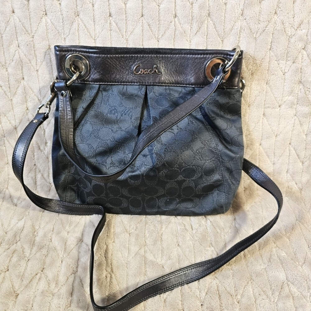 Y2K Coach Ashley Lurex Shoulder Crossbody Purse Metallic Shimmer Monogram Bag