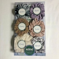 Scunci Original Scrunchie Hair Elastics Style Box, 6 Count