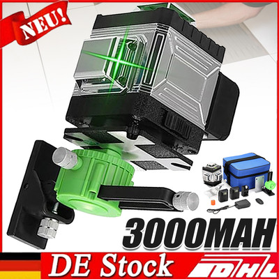 NEU Kreuzlinienlaser 16 Line Laser Level Wasserwaage 360° Selbstnivellierend 4D