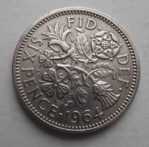 1964 SIXPENCE - Picture 1 of 2
