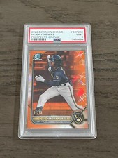 2022 Bowman Chrome Sapphire Prospects Orange Hendry Mendez PSA 9 Brewers/75