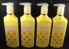 4 Bath & Body Works BEACH BLISS Gel HAND SOAP Ocean WATER FLOWERS Musk FREE SHIP