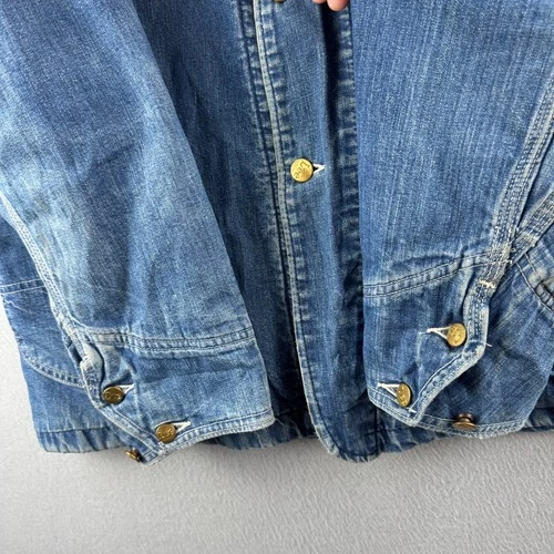 Vintage Lee Jelt Denim Chore Coat Mens 42 Reg  70s Blanket Lined Jacket image 7