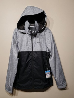 Columbia Hampstead Omni-Tech wasserdichte Jacke Herren mittelgrau schwarz Kapuze