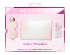 Image of Brushworks Pink Luxury Sleep Essentials, Pillowcase, sleep mask and scrunchies