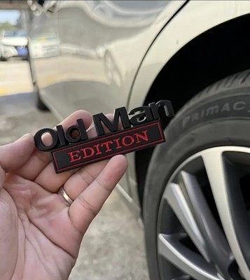 Old Man Edition Car Emblem Truck Decals For Men 2PCS 3D Metal Sticker Badge Funny Car