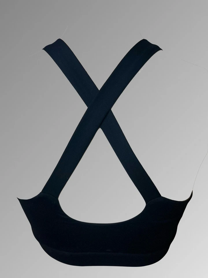 RARR Designs Lattice Front Cross Back Sport Bra Size S Black New - image 4 of 4