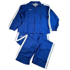 Y2K Reebok Tracksuit Full Zip Jacket Pants Set Blue White XL ARMU5007 NEW NWT