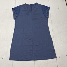 SHEIN Blue Short Lace Detail Sleeve V-neck T-Shirt Dress Women’s Size 12 NEW