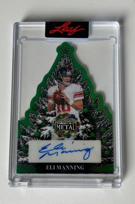 2025 Leaf Metal Eli Manning Happy Holidays Christmas Tree Auto Green /4