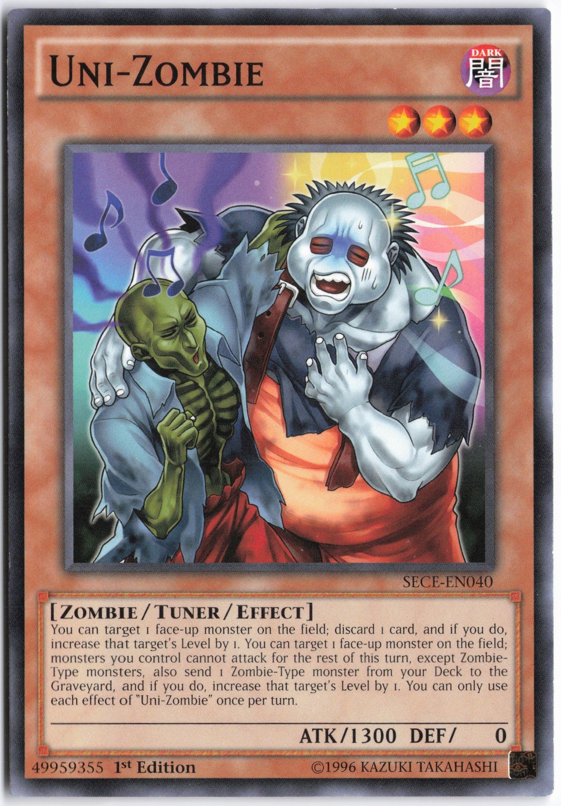 Uni-Zombie SECE-EN040 YuGiOh Secrets of Eternity trading card — raw and PSA graded price guide