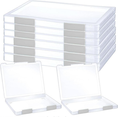 6 Pcs Clear A4 File Storage Boxes Letter Paper Organizer Case Stackable