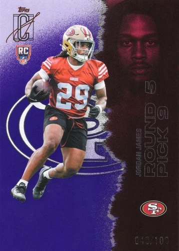 2025 Topps Signature Class Jordan James Purple Parallel /100 RC Rookie 49ers #17