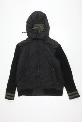 Matalan Herren Steppjacke schwarz M Kapuze Winter