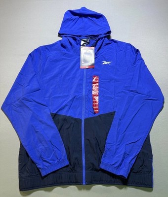 NWT Reebok Full Zip Colorblock Adjustable Hood Training Woven