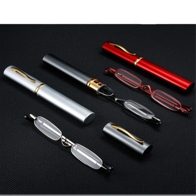 Unisex Mini Tiny Pocket Lesebrille mit Etui Metall Readers Eyeglasses+1.0~4.0