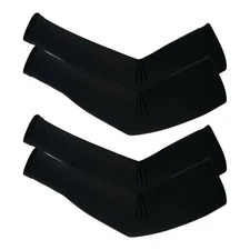 Arm Warmer Compression Sleeves, 4 Pcs Thermal Sleeve Winter Covers, Black