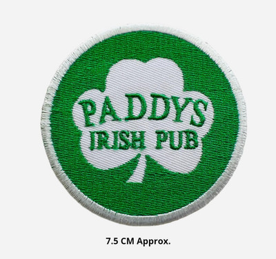 Paddys Irish Pub Patch bestickt Bügelbild/Aufnähen Abzeichen Hemd Jacke Jeans N-621