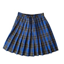 Dennis Uniform Plaid Skirt Girls G14 Pleated School Church Blue 01886B NWOT