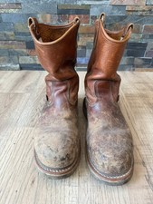 Thorogood Mens Leather Work Boots 11.5 D Brown Made in USA MAXWear Wedge Pull On