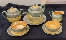 Vintage Iridescent Japan Lusterware 1921-1941 Tea/Demitasse Green / Yellow/Peach