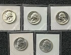 New ListingLot Of 5 - 1959, 62,63,64,64 Washington Quarters - 90% Silver - Take A 👀