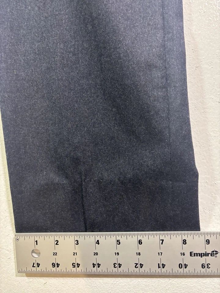 Hombres Carbón Hickey Freeman Franela Lana Vestido Pantalones Pantalones Frente Plano 40x30 Foto 4 de 4