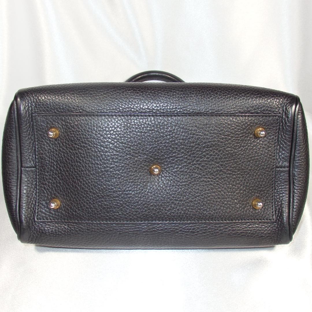 FENDI Mini Boston Bag in Black Leather with Gold Hardware Vintage Rare Elegant