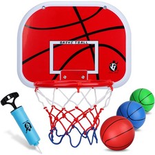 Indoor Basketball Hoop Set for Kids Adults, Mini Over The Door Hoop Set with 4 M