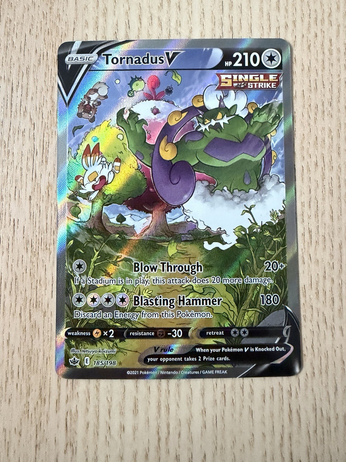 TORNADUS V 185/198 Alt Art Pokemon Chilling Reign Card 2021 NM!