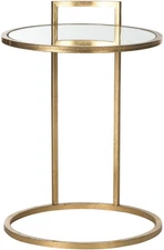 Home Collection Calvin round Gold Leaf End Table